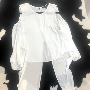 Cold shoulder sheer top